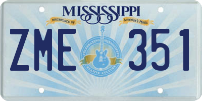 MS license plate ZME351