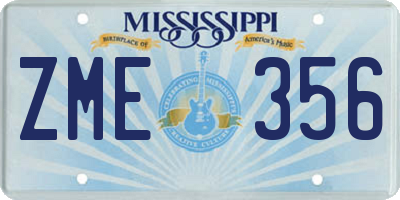 MS license plate ZME356