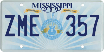 MS license plate ZME357
