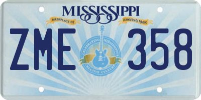 MS license plate ZME358