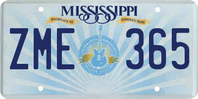 MS license plate ZME365