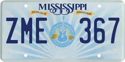 MS license plate ZME367