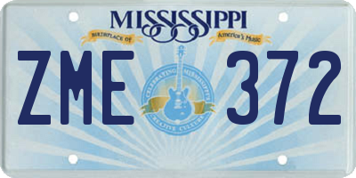 MS license plate ZME372