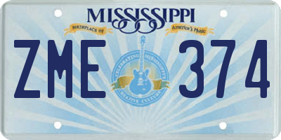 MS license plate ZME374