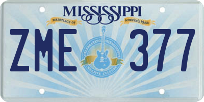 MS license plate ZME377