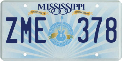 MS license plate ZME378