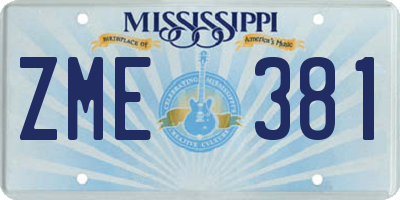 MS license plate ZME381