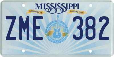 MS license plate ZME382