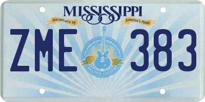 MS license plate ZME383