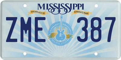MS license plate ZME387