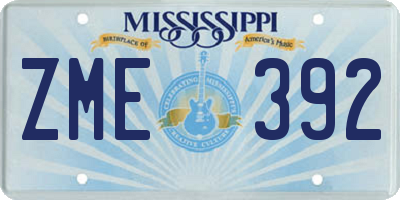 MS license plate ZME392