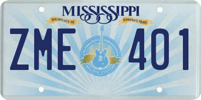 MS license plate ZME401