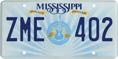 MS license plate ZME402