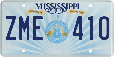 MS license plate ZME410