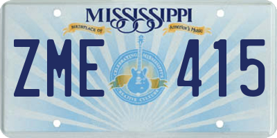 MS license plate ZME415