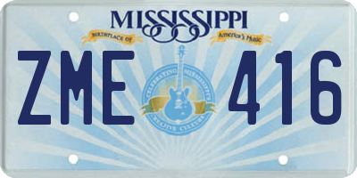 MS license plate ZME416