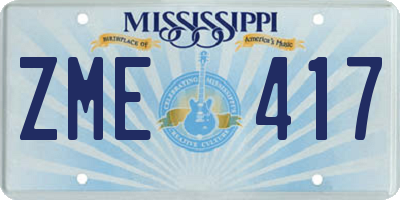 MS license plate ZME417