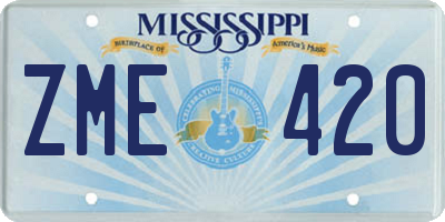 MS license plate ZME420