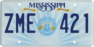 MS license plate ZME421