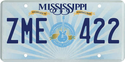 MS license plate ZME422