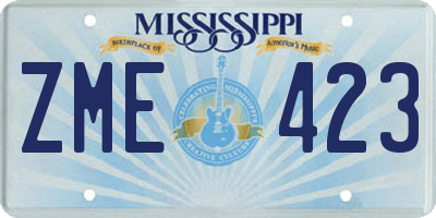 MS license plate ZME423