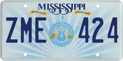 MS license plate ZME424