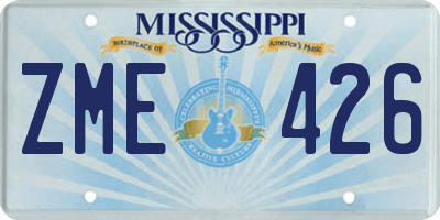 MS license plate ZME426