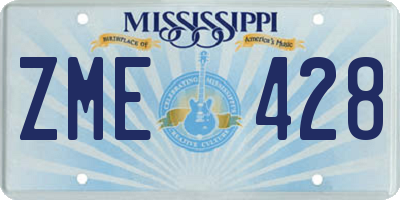 MS license plate ZME428