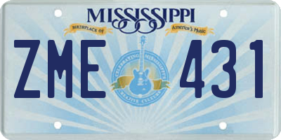 MS license plate ZME431