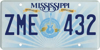 MS license plate ZME432