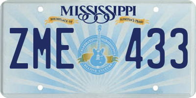 MS license plate ZME433