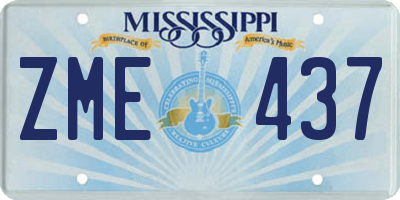 MS license plate ZME437