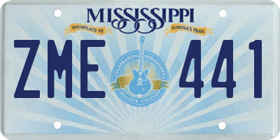 MS license plate ZME441