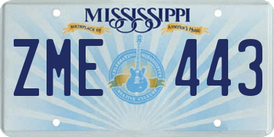 MS license plate ZME443