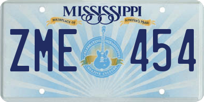MS license plate ZME454