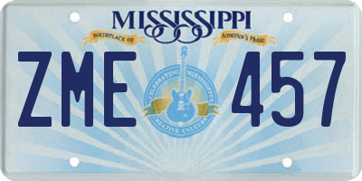 MS license plate ZME457