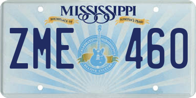 MS license plate ZME460