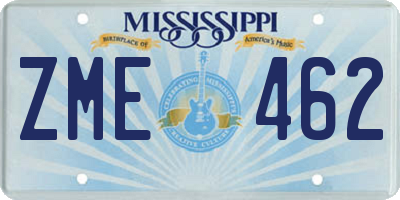 MS license plate ZME462