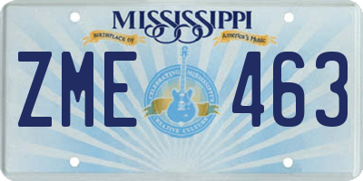 MS license plate ZME463