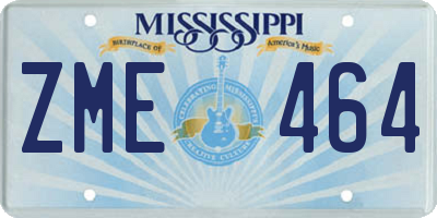 MS license plate ZME464