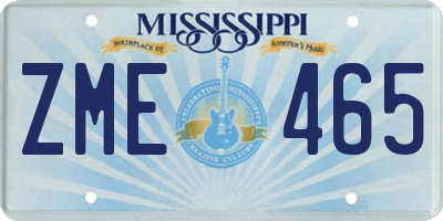 MS license plate ZME465