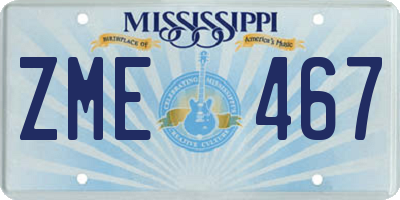 MS license plate ZME467