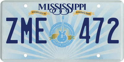 MS license plate ZME472