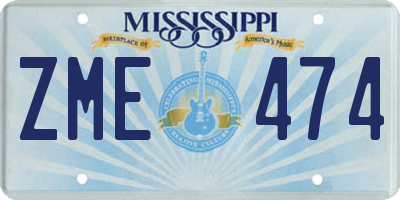 MS license plate ZME474