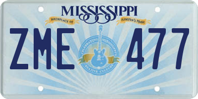 MS license plate ZME477