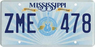 MS license plate ZME478