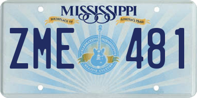 MS license plate ZME481