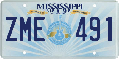 MS license plate ZME491