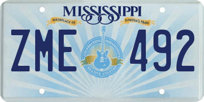 MS license plate ZME492