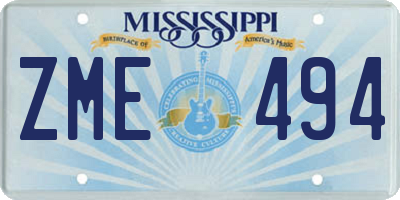 MS license plate ZME494